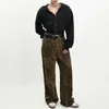 Pantaloni da donna unisex jeans leoparda stampa hip hop gamba larga tasche dritte bottoni chiusura streetwear giovani pantaloni lunghi adulti