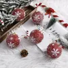 Party Decoration 1/4 Pcs 8cm Glitter Christmas Balls Rose Gold White Red Foam Tree Year Home Decor Gifts 2024