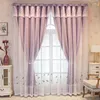 Curtain 1 Panel Modern Double Layer With Valance For Living Room Bedroom Butterfly Embroidered