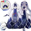 cosplay Anime Costumes ANIMECC Miku Role Play 2021 Snow Miku Wig Girl Kai Lolita Dress Halloween Christmas Party Set Full Set for Female GirlsC24321