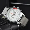 2024 New Hot Selling Men's Full Function Quartz Watch with 6 Needles Timing and Running seconds Stainless Steel/Leather Strap Men's Fashion Watch 1884