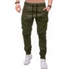 Men's Pants Causal Spring Fashion Classic Sport Skinny Cargo Solid Color Slim Fit Drawstring Elastic Waist