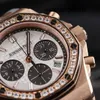 Наручные часы AP Современные функциональные наручные часы Royal Oak Offshore 26231or Автоматическое оборудование Женское внешнее кольцо Оригинальный бриллиант 18-каратного розового золота Материал Полный комплект