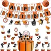 Decorazione per feste Maglia a tema basket Buon compleanno Tirare bandiera Torta Iscriviti per primo