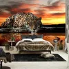 Bakgrundsbilder Diantu Custom PO WALLPAP 3D Stereoskopisk djur Leopard Väggmålning vardagsrum sovrum soffa bakgrund väggmålningar självhäftande