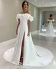 2023 Country Garden Weiß eine Linie Hochzeitskleid trägerlose handgemachte Blumen Satin Brautkleider Kleider Vestido de Novia