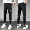 Calças masculinas primavera harem para homens roupas de luxo coreano todo o jogo magro ajuste casual corredores calças streetwear carga 36