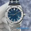 Słynny AP WID WATR Seria Royal Oak Series 15550st Precision Steel Blue Plate 50. rocznica pamiątkowa trzy igły Wyświetlacz Automatyczne mechaniczne męże