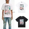 Paars merk heren designer T-shirt kleur bedrukt katoen losse casual heren en dames korte mouwen t-shirt Amerikaanse maat S-XL