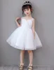 Doce Branco Sweethart Organza Mangas Curtas Vestidos de Menina de Flor Vestidos de Concurso de Meninas Meninas Aniversário / Festa Saia Menina Vestido Diário Personalizado SZ 2-12 D321065