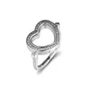 Cluster Rings Sparkling Floating Heart Locke 925 Sterling-Silver-Jewelry