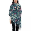 Schals Mexikanische Sommer Floral Blau Quaste Schal Frauen Weiche Blumenmuster Schal Wrap Dame Winter