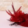 Berets fascinator chapéus para mulheres pillbox boné com flor pena malha véu e clipe de cabelo cocktail chá festa headwear dropship