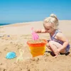Piaska zabawa woda zabawa składanie zabawek plażowych 4PCS Piaskowe wiadro i łopaty Ustaw piasek wiadro i łopaty Zestaw składane wiadra wiadra plażowe piaskowe Parki dla zabawy 240321
