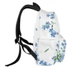 Mochila acuarela flores azules granja campo estudiante bolsas escolares portátil personalizado para hombres mujeres mujer viaje mochila