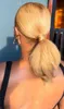 Lage pony, honingblond mensenhaar paardenstaartextensies rechte clip in braziliaanse remy #27 aardbeiblond wikkel rond paardenstaart paardenstaart haarstukje voor dames