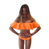 Vrouwen Badmode VIKINII 2024 Zomer Strand Bikini Zwarte Ruche Badpakken Vrouwen Braziliaanse Off Schouder Beachwear Vrouwelijke Badpakken