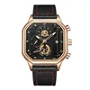 ساعة Wristwatches Sports Mechanical Watch Watch Simple and Poldasipy Style مع حزام جلدي