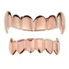 Halloween Or Argent Canine Dents Bouche Dents Grillz Caps Haut Bas Cuivre Grill Ensemble Hommes Femmes Vampire Bucktooth Grills Rock Punk Rappeur pour Hommes Hiphop bijoux