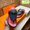 Sandálias de designer Império Homens Mulheres Chinelos Thong Flip Flops Slides Sandles Casuais Marcas de Moda de Luxo Flat Leather Metal Fivela Sapatos de Praia Mens Chinelo Tamanho 38-46