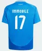 Italië voetbalshirts 2024 Italia 24 25 maglie da calcio VERRATTI CHIESA voetbalshirt JORGINHO PINAMONTI IMMOBILE BARELLA Heren kindertenue met lange mouwen Spelerversie