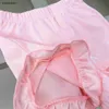 新しいベビー服素敵なピンクのショートスリーブセットキッズトラックスーツサイズ100-140 cm夏のツーピースセットガールズTシャツとフリルショーツ24マー