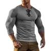 T-shirt da uomo Outdoor Retro Girocollo con bottoni a maniche lunghe T-shirt sportiva alla moda T-shirt per uomo Abbigliamento 2024 Leng