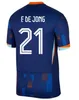 24 25 Pays-Bas Memphis Holland Soccer Jersey 2024 2025 DURCH National Team Football Shirt Kid Kid Kit complet Set Home Away Memphis Xavi Gakpo