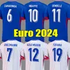 Francés 2024 Eurocopa Jerseys de fútbol MBAPPE BENZEMA GRIEZMANN TCHOUAMENI enfant homme 22 23 hombres Kit para niños DEMBELE KONATE Maillots de Football Shirts