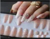 False Nails Handmade Ombre Gel Nude Coffin Reusable Press On Box Pink Acrylic Nails Uv Bling 3D Crystal Ballet Fasle C69Yh S0Uqm1105381