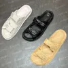 Sandali papà senza spalline firmati Pantofole da donna Pantofole da spiaggia Estate di lusso Ciabatte in vera pelle Impermeabile Comfort Autunno Nero Taglia 35-40