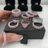 2023 nuova moda Sier colore rosa fidanzamento fede nuziale anello eternità per le donne regalo di Natale gioielli d'amore Z2