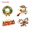 수건 반지 4pcs 크리스마스 냅킨 반지 귀여운 고양이 Xmas 화환 벨 나무 사슴 냅킨 홀더 크리스마스 휴가 테이블 장식 (혼합 스타일) 240321