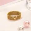 18K vergoldeter Luxus-Designer-Ring für Mode, Unisex-Ring, Doppel-Buchstaben-Designer-Ringe, Buchstaben-Ring, Hochzeit, Party, Geschenk, Schmuck, Geschenke