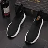 Casual Schoenen Straten Zwarte Hoge Tops Voor Mannen Air Mesh Platform Causale Flats Ademende Gebreide Sokken Loafers Sport Wandelschoenen