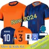 2024 Pays-Bas Memphis Holland 24/25 Club Soccer Jersey 2025 Hollandais d'équipe nationale Shirt Football Men Kid Kit Full Home Away Memphis Xavi Gakpo