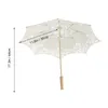 Paraplyer bröllop paraply brud för regn parasol vintage bambu handgjorda bomull