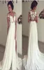Robes de mariée formelles en dentelle blanche ou ivoire une ligne fendue dos transparent longue robe de mariée occasion spéciale robe de soirée de demoiselle d'honneur 17wed39359666
