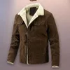 Herrenjacken Herren Winterjacke Vintage Cord Reversmantel mit Taschen Slim Fit Verdickte Wärme für Langarm Casual