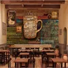 Tapeten, HD, handbemalt, für Senioren, Retro-Café-Tapete, Restaurant, individuelles großes Wandbild, grünes Papel De Parede Para Quarto