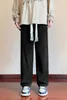 Pantalons pour hommes Hommes 2024 Couleur unie Vintage Casual Droit Printemps Automne Mode coréenne Pantalon à jambes larges Street Corduroy