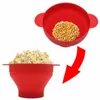 Bowls 1/2PCS Silicone Popcorn Bowl Microwave Oven Folded Bucket Creative High Temperature Resistant Large Covered