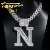 Diseñador Venta caliente S925 Letra inicial personalizada Chapado en oro de 18 quilates Joyería de diamantes de Hip Hop Plata de ley 925 VVS Moissanite Colgante con nombre personalizado