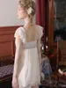 Kvinnors sömnkläder damer franska vintage prinsessa kvinnor sommar modal ärmlös kamisola nattdress fairy ruffles viktoriansk nattklänning