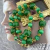 Kedjor vintage temperament handgjorda glaspärlor halsband för kvinnors tjej gåva bröllopsfest