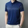 Polos pour hommes Bureau d'affaires à manches courtes Casual Polo-Col Chemise 2024 Mode All-Match Imprimé T-shirt respirant Été Vêtements masculins