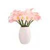 Flores decorativas 10 pçs decoração de casamento plástico realista eco amigável falso calla lírio leve diy buquê floral flor artificial