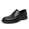 Casual Shoes 2024 Ly Men Black Slip-On Leather Soft Anti-Slip Driving Man Spring Moccasins Social Flat Dress Formal Wear