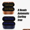 カーリングアイロンNewVersion Blue/Gold Fushsia 8 Heads MTI-Function Hair Curler Matic Iron Gift Box US/UK/EUプラグドロップ配信製品C OTBBF