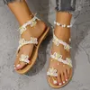Sandaler 2024 Summer Fashion Set Toe European and American Style Women Light Holiday Outdoor Beach Plus Size Shoes